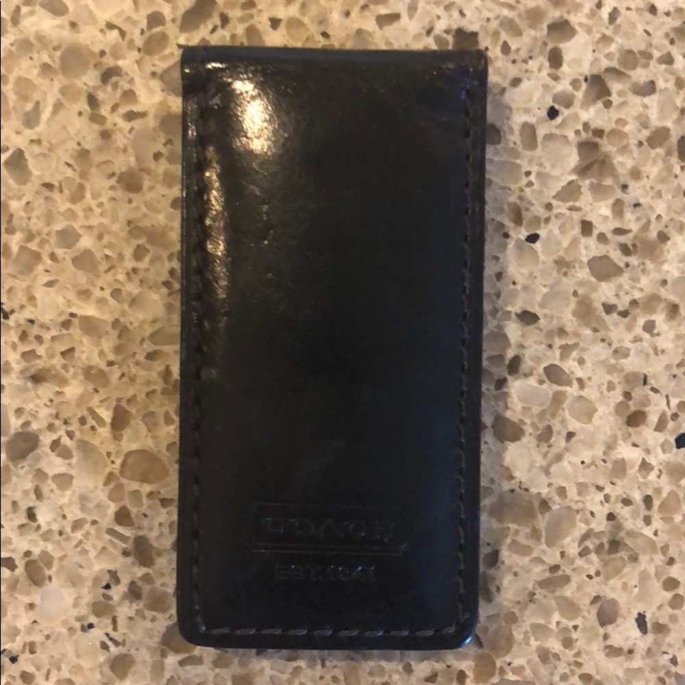 Authentic Coach Leather Money Clip